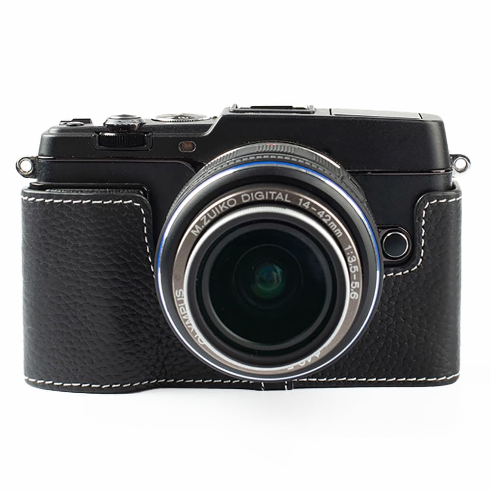 Amazon | Olympus E-P5/ep5専用 レトロな牛革手作りのハーフケース