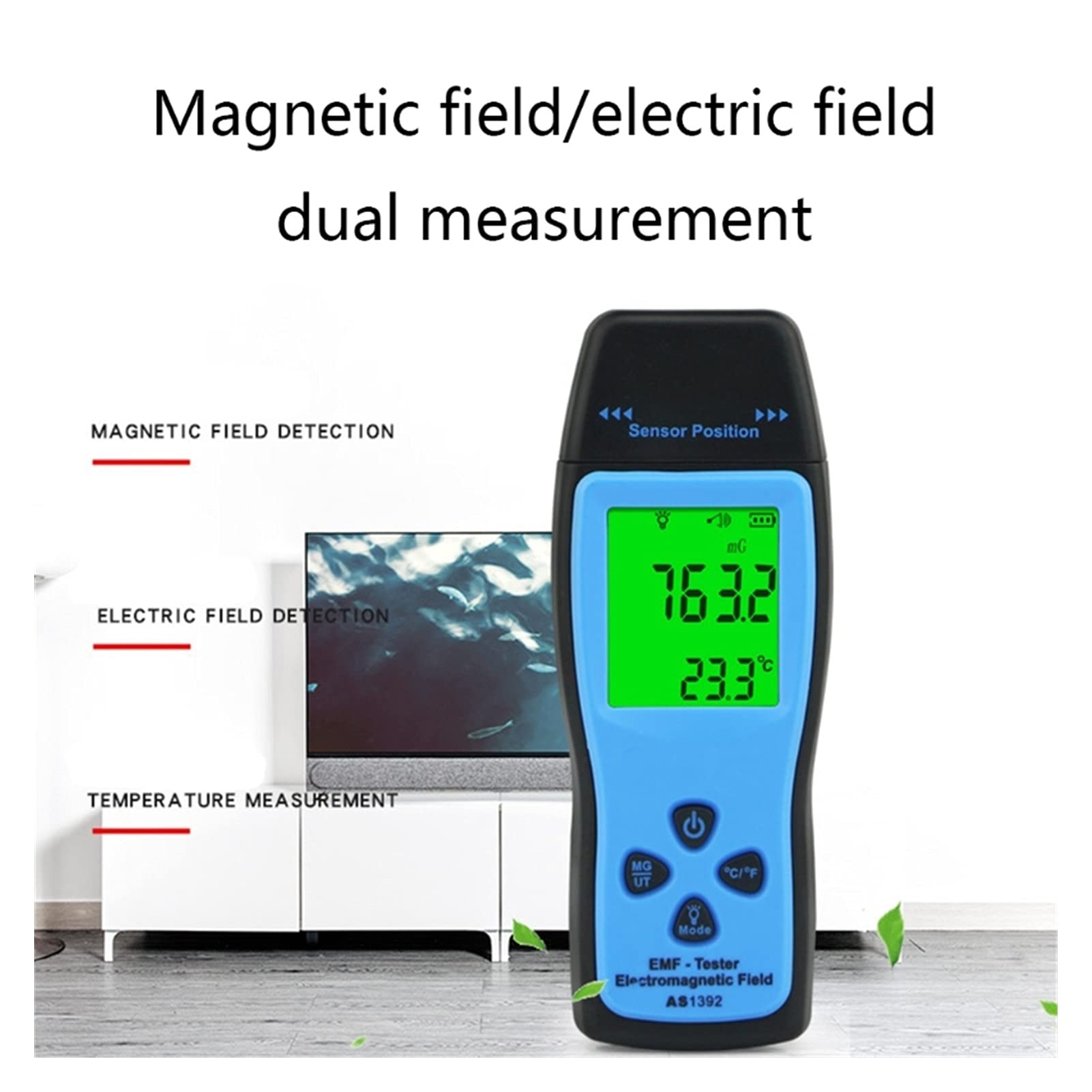 Licznik Geigera, AS1392 EMF. Metr LCD Promieniowanie Dosymetr Mini. EMF. Tester detektor promieniowania elektromagnetycznego Dozimeter Tester