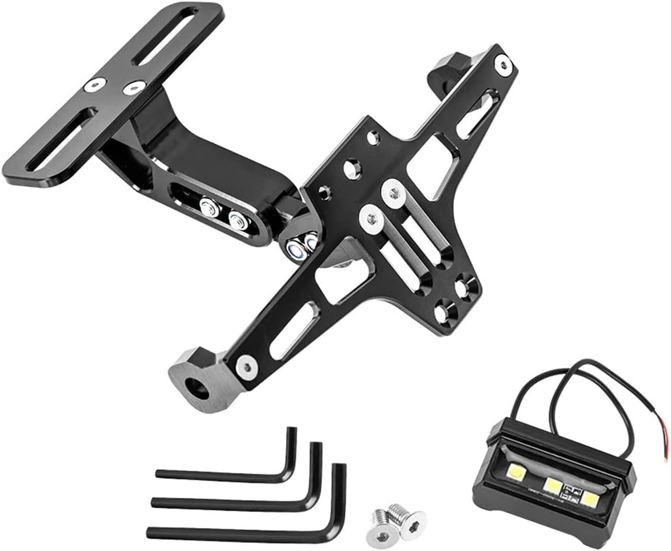 dengpandianzi Motorcycle License Number Plate Holder Frame Compatible With Yamaha MT07 MT10 Compatible With Kawasaki Z750 Z800 Compatible With BMW R1200 Turn Signal Light Bracket(Just Plate Holder)