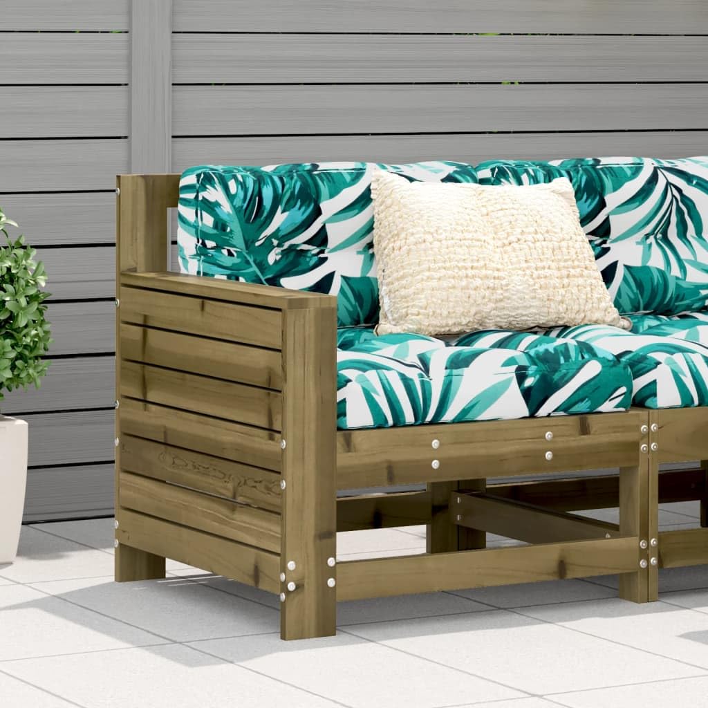 SXZenSpace Garden Sofa 69x62x70.5 cm Brown Impregnated Pine Wood Armrest Seat Modular Conservatory & Patio Outdoor Chair for Balcony Yard