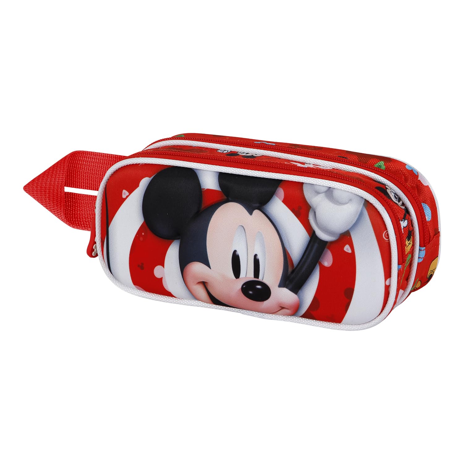 Mickey Mouse Twirl-3D Double Pencil Case, Red, 22 x 9.5 cm