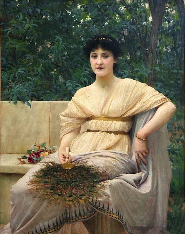Impression d'affiche Vlaho Bukovac Jeune Patricienne sur toile de décoration murale 60x90cm