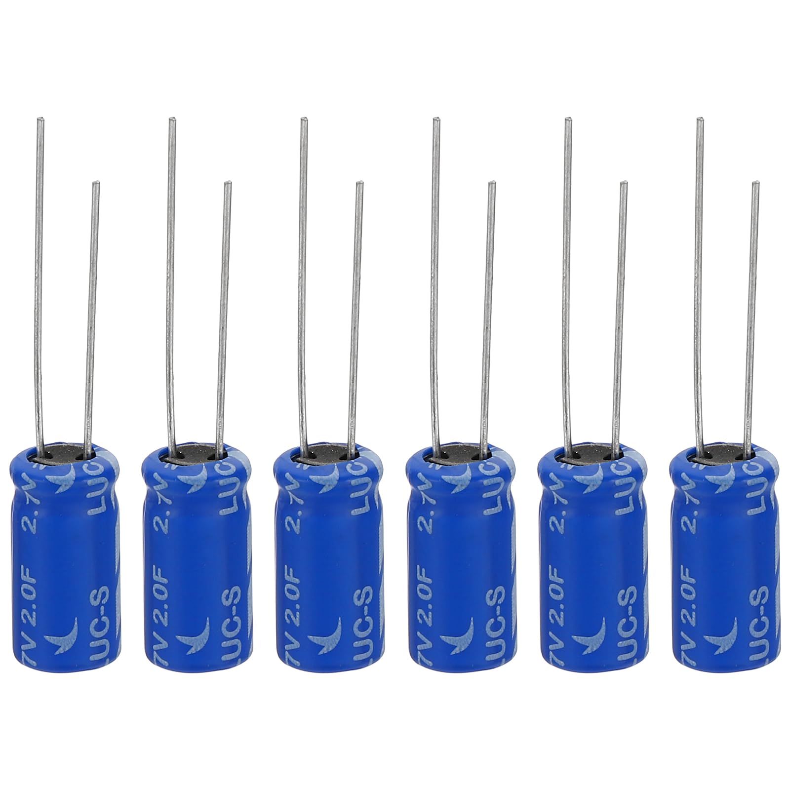 PATIKIL 6 Pcs 2.7V 2F Super Capacitor,0.31 x 0.31 x 0.59 Aluminum Super Capacitors, Winding Type Energy Storage for on Board Backup Energy Storage
