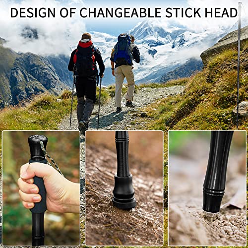 Winsper Trekking Poles, Collapsible Walking Stick - Hiking Portable Supplies While Hiking, Camping, Cross-Country Updated (Black) #TOP3