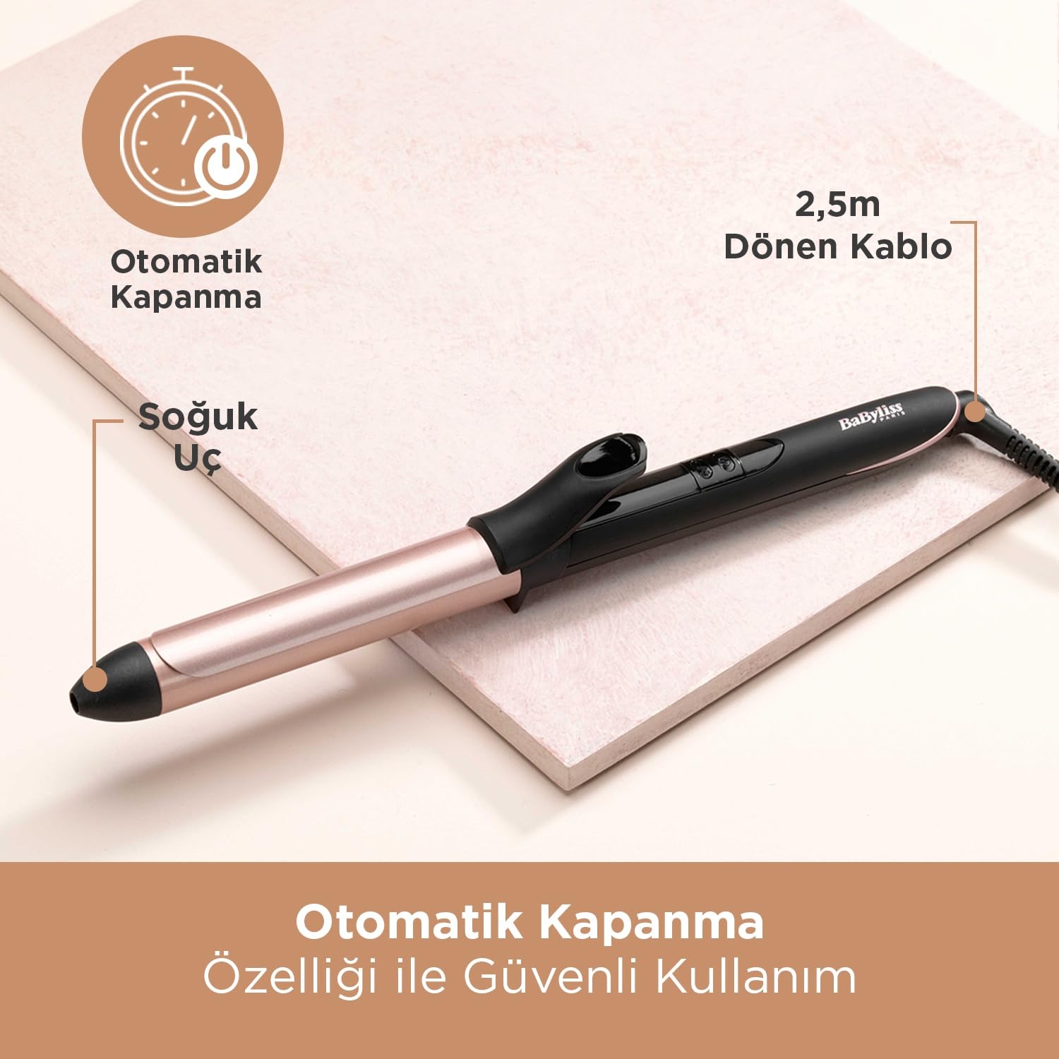 Babyliss Rose Quartz 25Mm Tong Saç Maşası, C451E