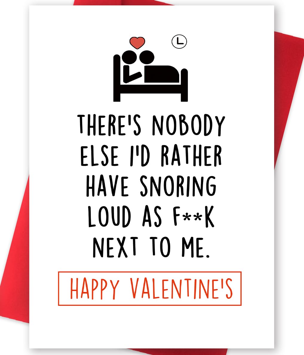 Photo 1 of **8 CARDS, DIFFERENT VARIETY** Huameigf Humorous Valentine's Day Card for Snoring Husband, Happy Vday Gifts Cards for Husband Wife Women Men, Snoring Loud Next To me Bday Card