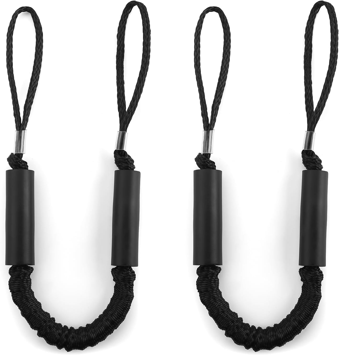 4 Feet Bungee Dock Line, Mooring Rope with 316 Stainless Clip, Shock Absorbing Jet Ski Accessorie, Marine Grade Mooring Tie Downs for Boats PWC,Kayak, Watercraft,SeaDoo, Pontoon, Blue 2Pack