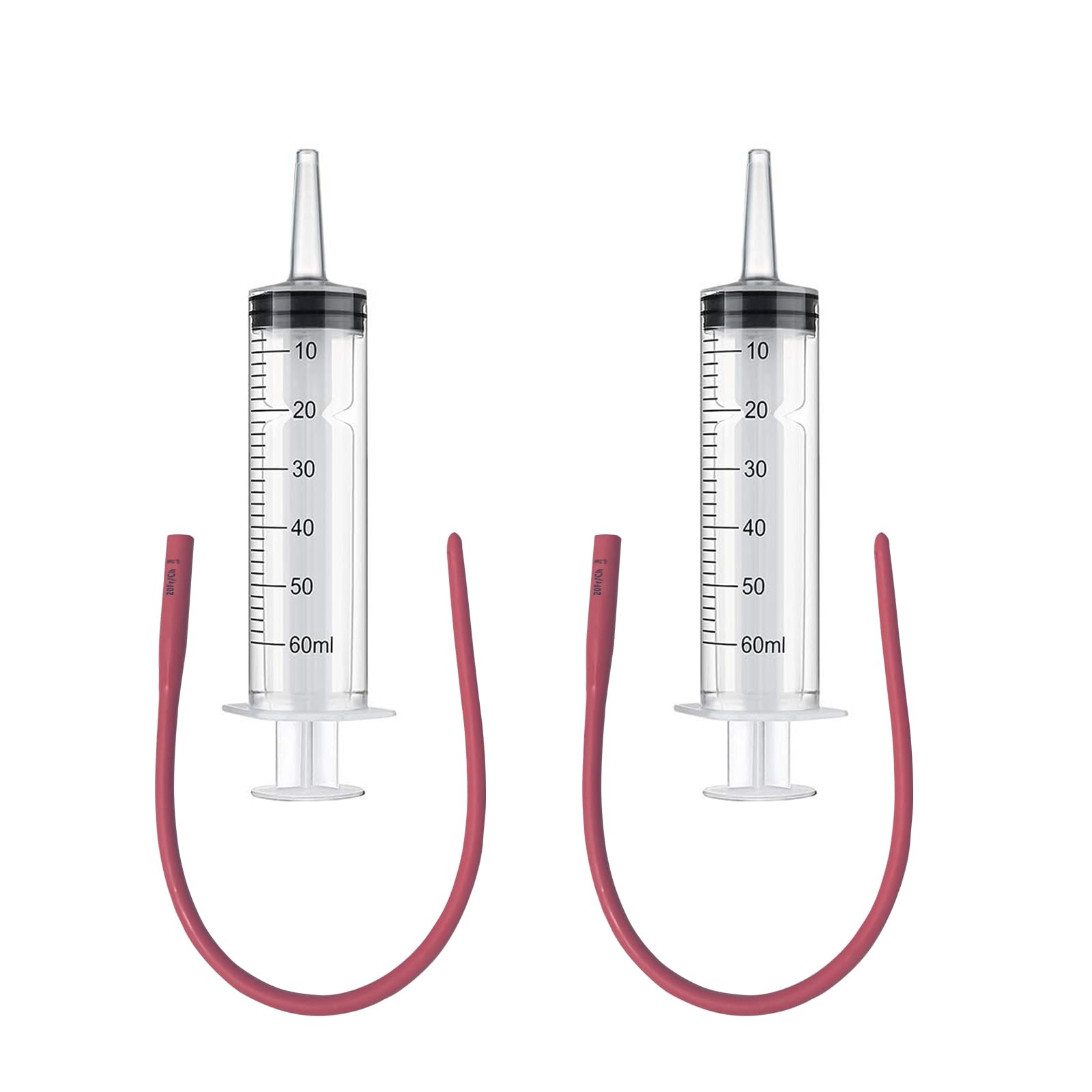 Yitaocity 2 Set Lamb and Goat Kid Feeding Kit -2X 20FR Tube, 2x20/60/100ml Reusable Drench Goat Syringe for Lamb, Dog, Sheep,Piglet,Rabbit Feeding (60ML)