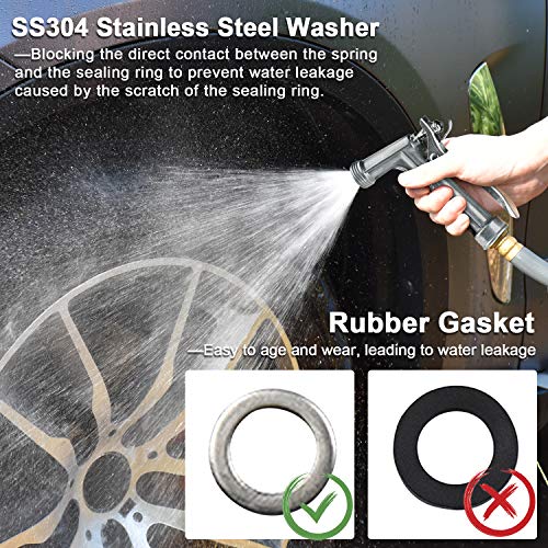 Irriglad Hose Nozzles 2 Pack With More Durable 304 Stainless Steel Flexible Grey Pistol Water Sprayers For Garden Watering #TOP4