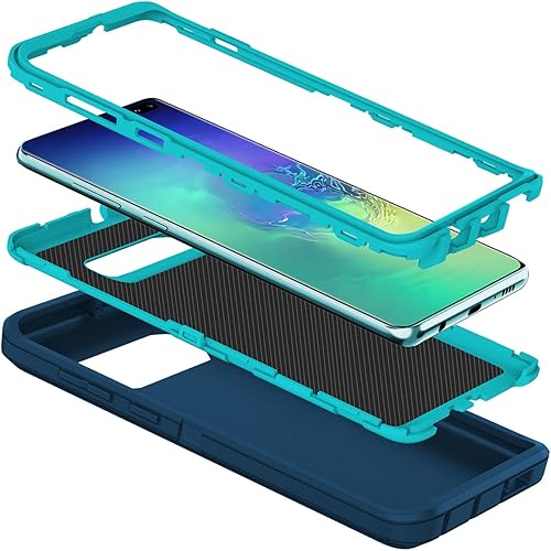 Miniatura 8 de I-HONVA Funda para Galaxy S10 Plus a prueba de golpes, a prueba de polvo y caídas, 3 capas de protección de cuerpo completo sin protector de