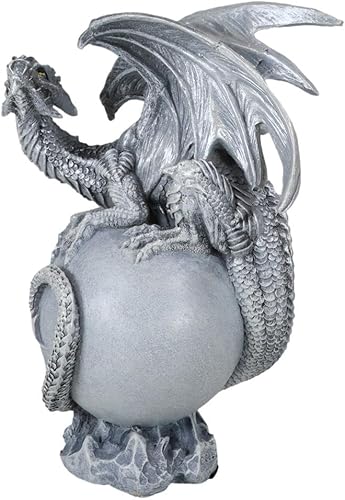 Miniatura 4 de Ebros Gift Dream Weaver Fantasía Wyrmling Sombra Blanca Fantasma Dragón Dormir En Luna Gris Figura 6" Alto Celestial Drake Dungeons and Dragons