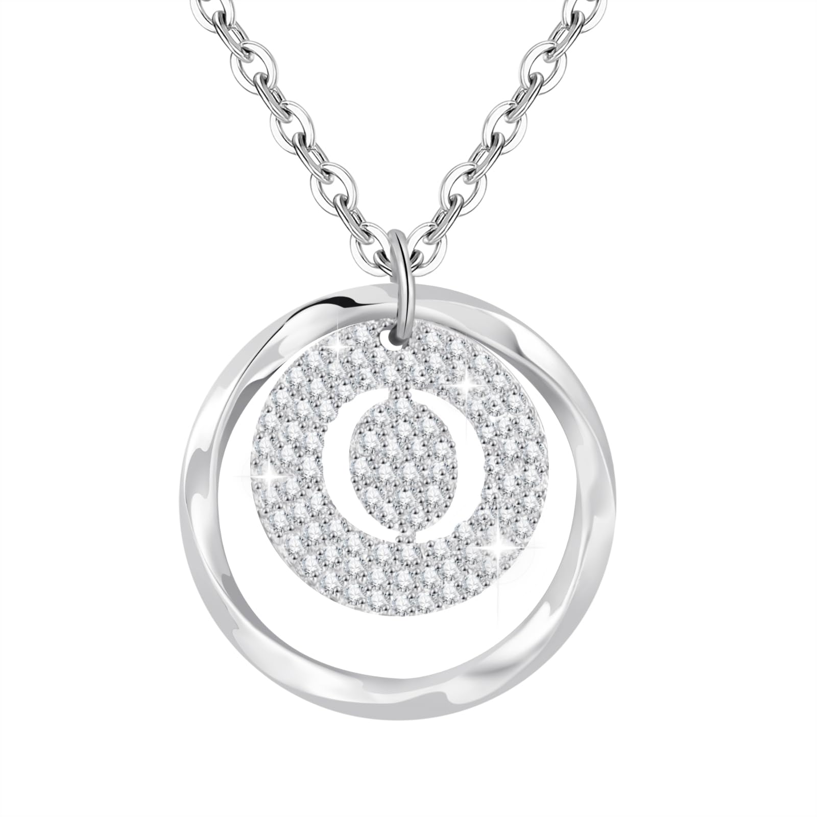A-Z Initial Necklace for Women in 925 Sterling Silver Personalized Necklace with Silver Letter Necklace with Cubic Zirconia Adjustable Silver Jewelry for Women — view 21