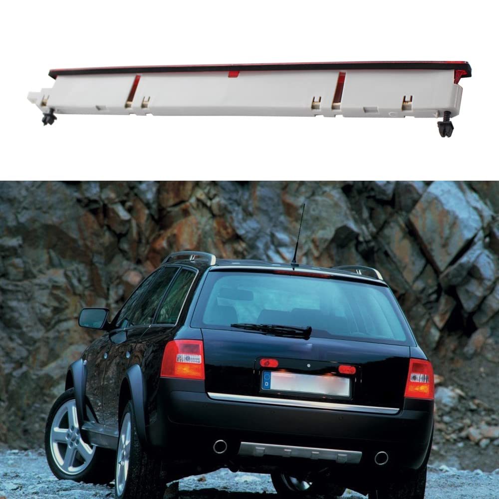 Riloer 3a Terza Luce di Stop Posteriore a LED, Luce di Stop a Livello Alto, Sinistra e Destra compatibile con Audi A6 C5 AVANT 1998-2005 4B9945097A, Copertura rossa