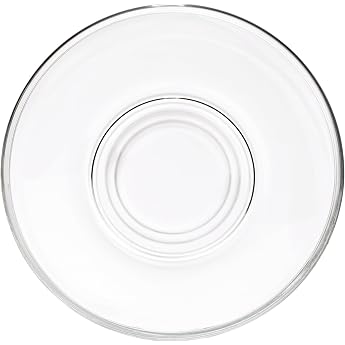 CRISTALICA Saucer for cups handmade - coffee/tea saucers made of glass - saucer plate for cups dessert plates small - summer D 15 transparent H 2.5 cm saucer glass