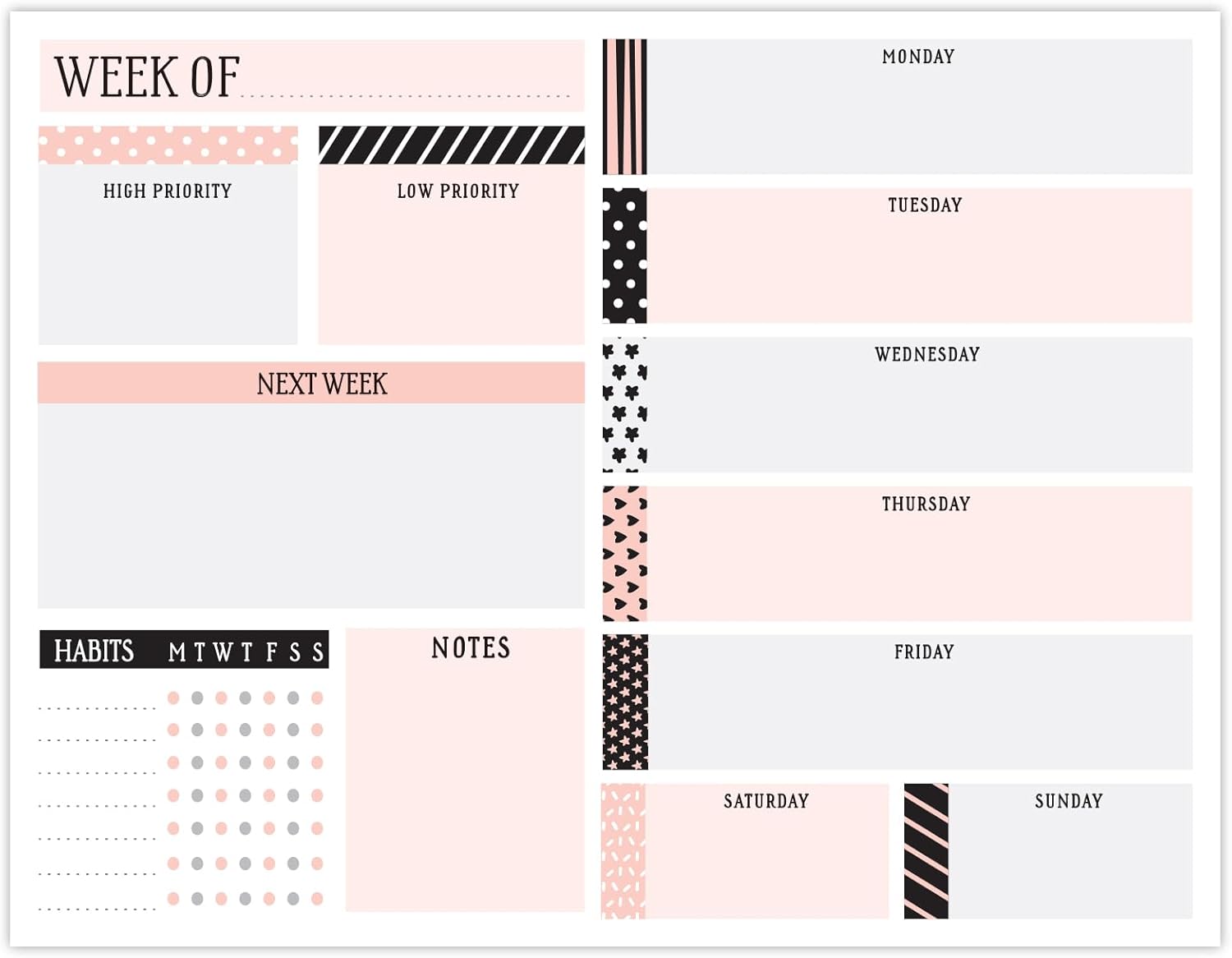 Global Printed Products 8.5" x 11" Horizontal toDo List