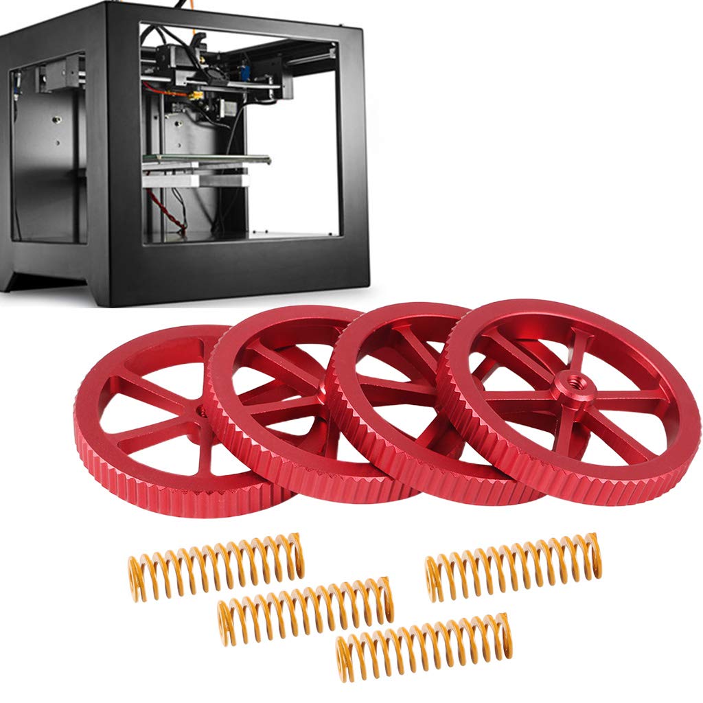 ZHENZQ 4Pcs/Set 3D Printer Accessories Large Red Hand Twist Leveling Nut Spring for Printer Metal Accessories