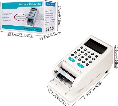 Small Check Printer, 4.61 * 9.69 * 4.96 in 16 Digit