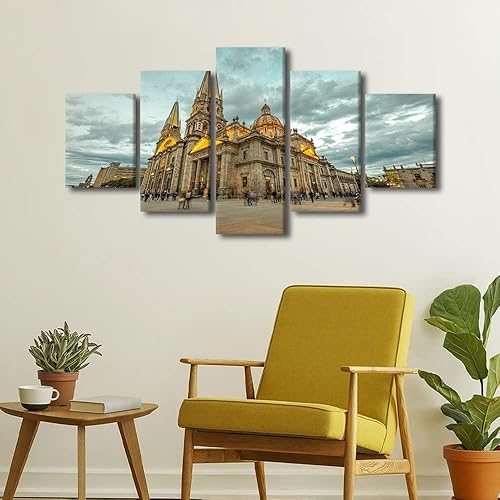 Vista 232 de TUMOVO 5 paneles de arte de pared de volcán en México, impresión sobre lienzo, paisajes naturales, cuadros para dormitorio, decoración del hogar