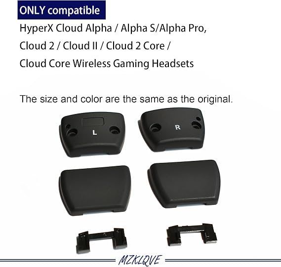 Cloud Alpha Hinge Clamps - Replacement Hinge Side Buckles Parts for HyperX Cloud Alpha/Alpha S/Alpha Pro, Cloud 2/Cloud II/Cloud 2 Core/Cloud Core Wireless Gaming Headsets (Left + Right)