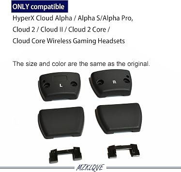 Cloud Alpha Hinge Clamps - Replacement Hinge Side Buckles Parts for HyperX Cloud Alpha/Alpha S/Alpha Pro, Cloud 2/Cloud II/Cloud 2 Core/Cloud Core Wireless Gaming Headsets (Left + Right)