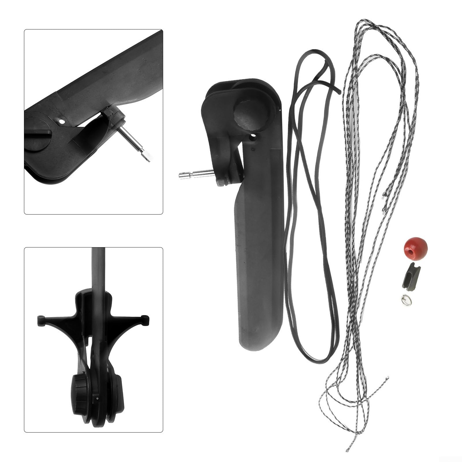 Ruder-Set mit Fußsteuerung für Kanu und Kajakzubehör, Nylon-Lenkwerkzeug mit 2,7 m dickem Seil und 3,5 m dünnem Seil, kompatibel
