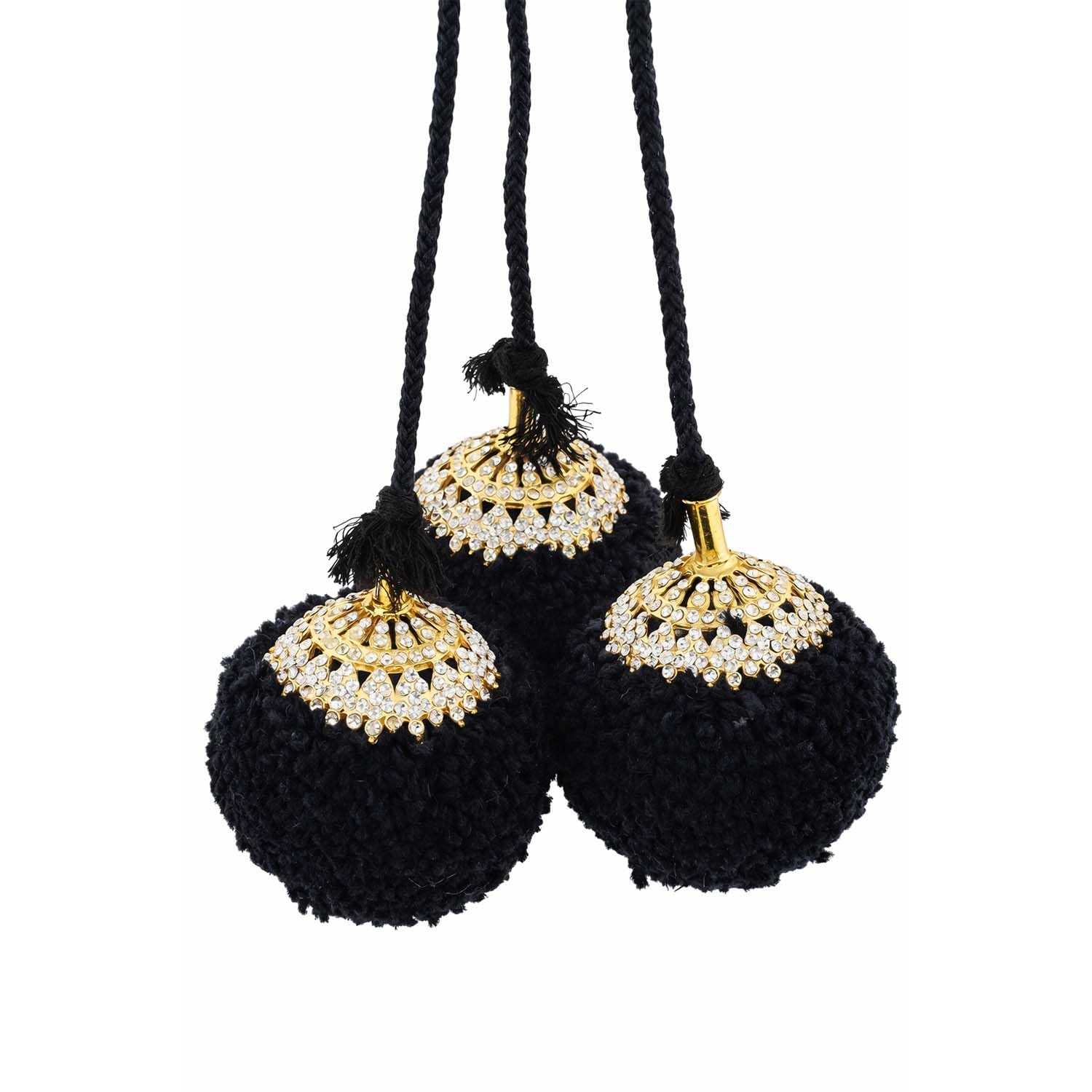 vama Fashions Indian Traditional Hair Kunjalam Jada Kupullu Dance Bharatanatyam Kuchipudi Kemp Ready Jadai Set Hair Jewellery For Wedding Women, Black-picture-18