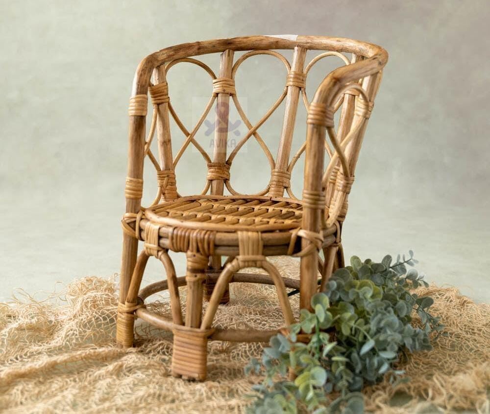 Bamboo Cane Newborn Photography Chair,Photo Prop Chair, Brown