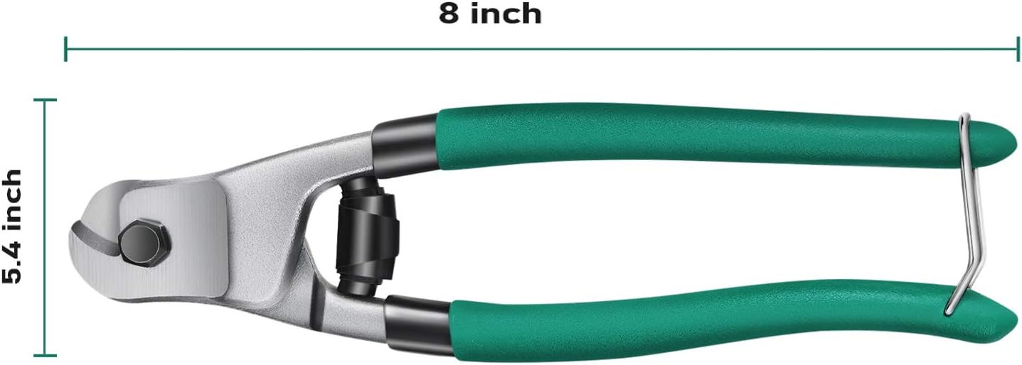 Cable Wire Cutters Heavy Duty Stainless Steel 8 Inch Wire Rope Cutter for Hard-Wires, Aircraft Bicycle, Deck Railing - - 