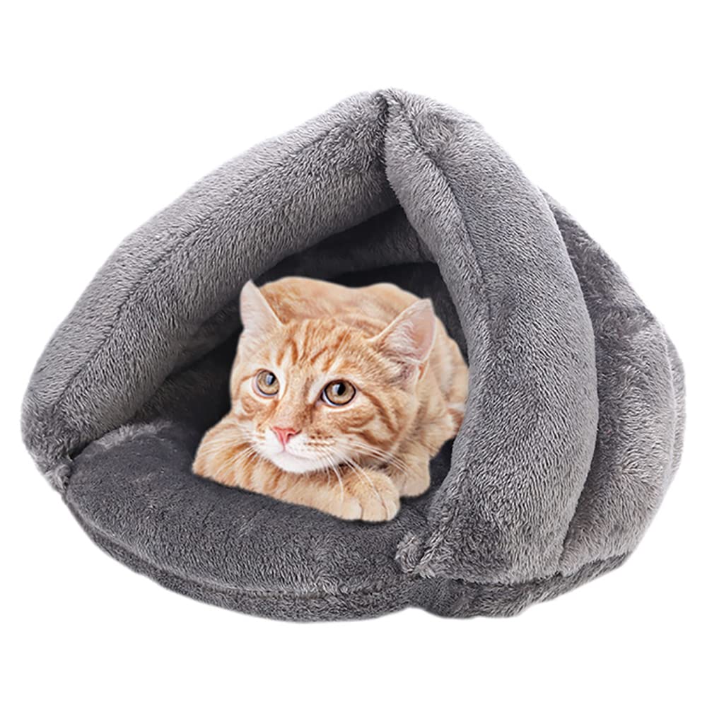 JJONE Cat Bed Super Soft Sofa, Warm Winter Cat Tent, Self Warming and Breathable Premium Bedding (Grey)