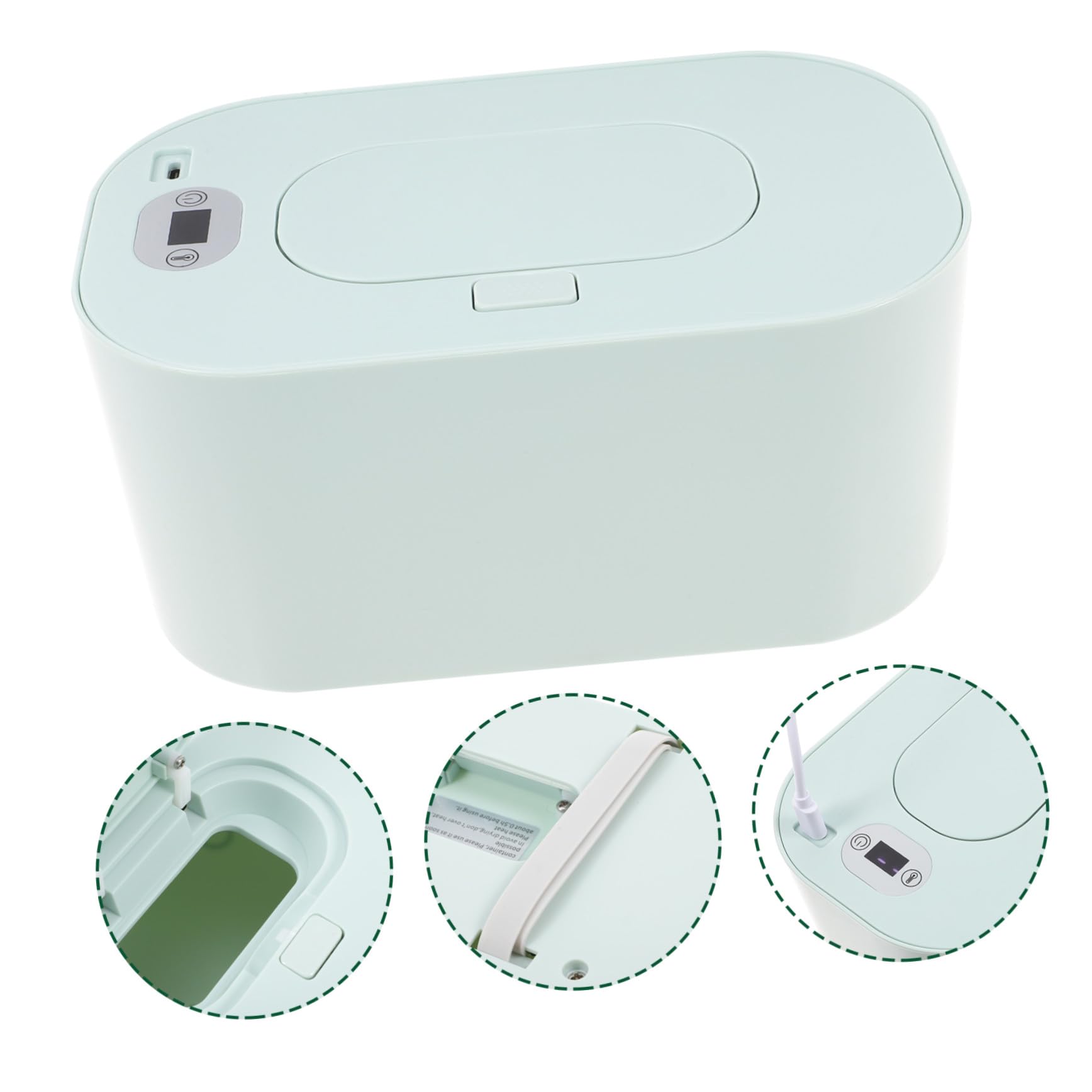 Calentador Portátil para Toallitas Húmedas de USB Dispensador con Gran Capacidad y Temperatura Constante Material Resistente y Diseño Compacto para Hogar y Coche