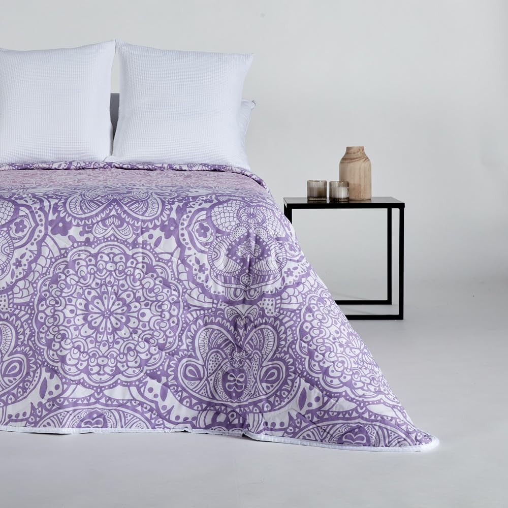10XDIEZ Edredón ligero sia lila (Lila Sia - Cama de 135cm)