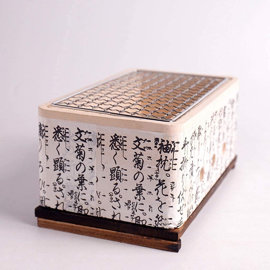 Hibachi - Barbecue portatile in ceramica giapponese, 4 in 1, a carbone, mini griglia di cottura per campeggio e cucina all'aperto