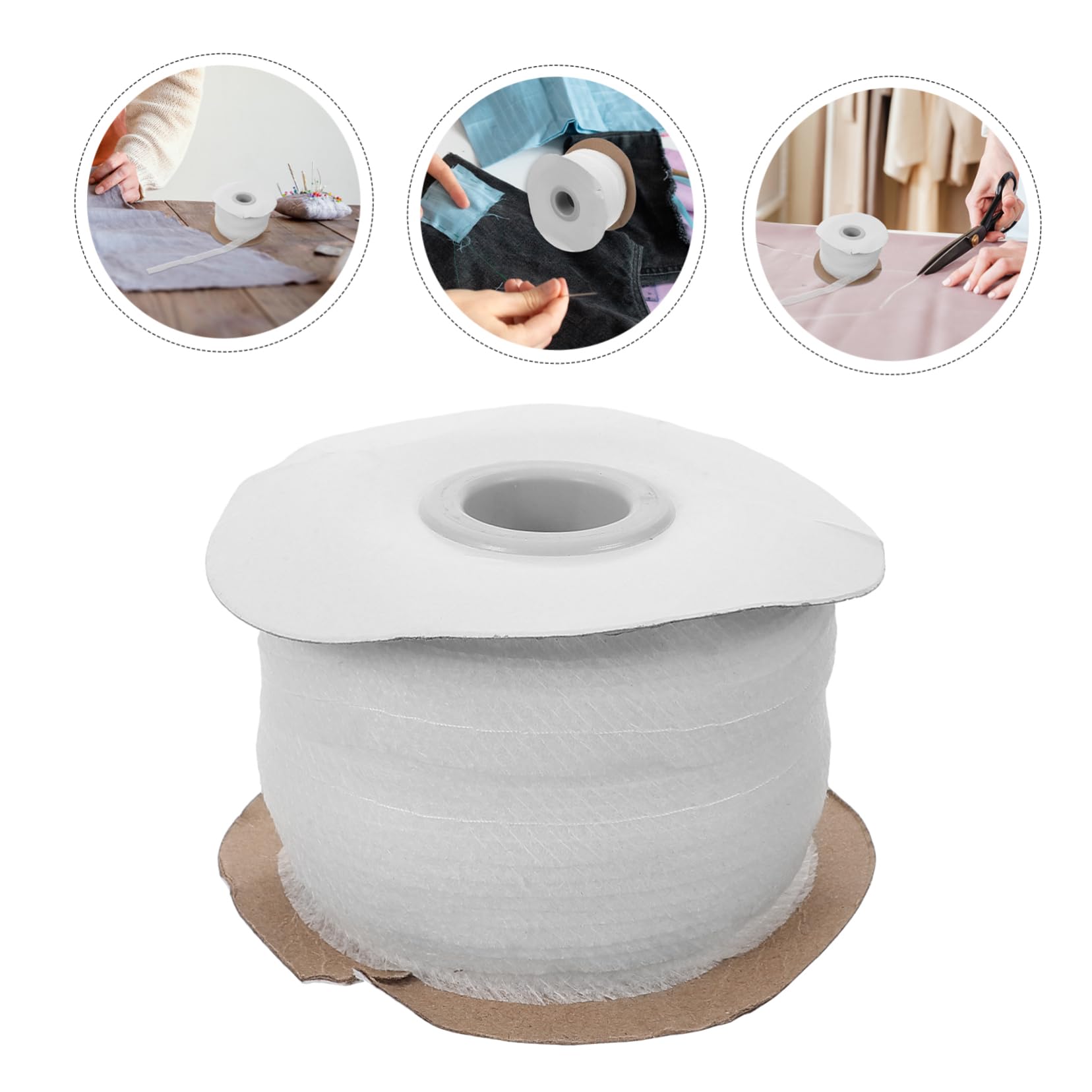 Operitacx 5rollos Entretela Termoadhesiva De No Tejido Tira De Interfacing Fusible Para Costura Metros De Forro Elástico Para Ropa y Manualidades
