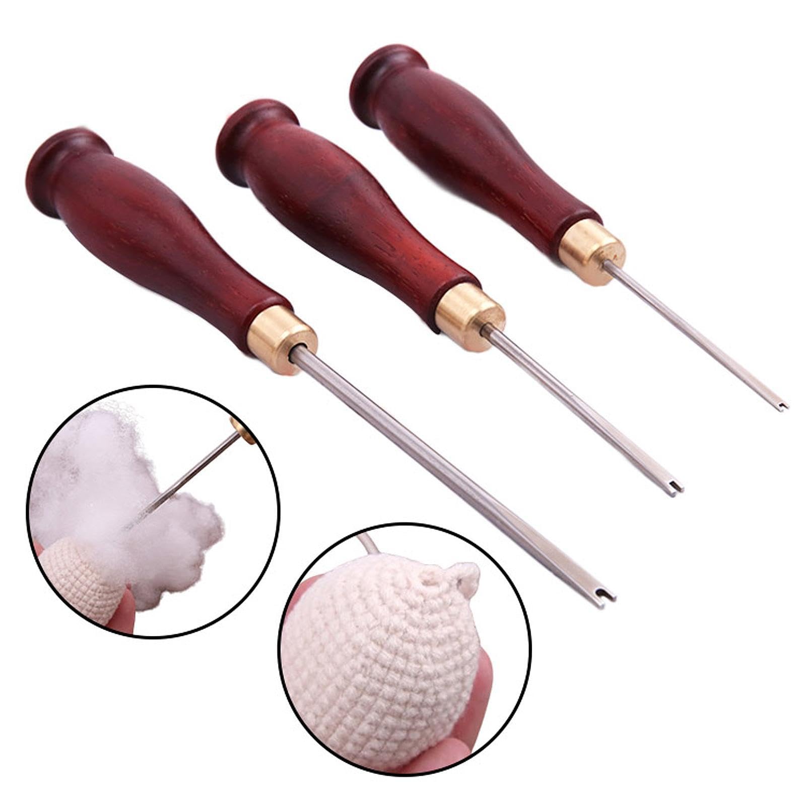 Fancyes Doll Making Tool Doll Crochet Handy Crafting Knitted Plush Toy 3/4/5mm Stuffed Toy Hand Made Wood Handle Cotton Stuffing Tool