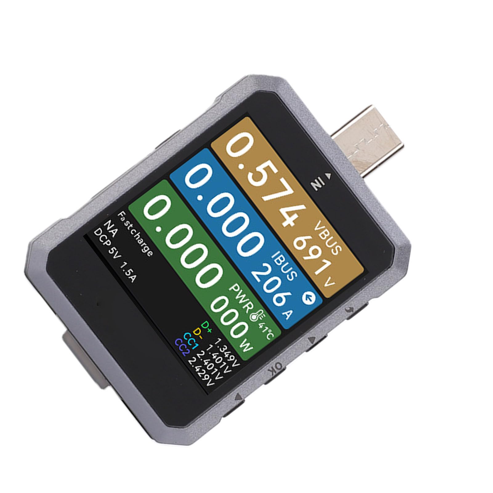 Garosa Tester USB C Precyzyjny Miernik Napięcia i Prądu do Szybkiego Wykrywania Protokołu ładowania, Dokładny, Trwały ABS, 1 Jednostka