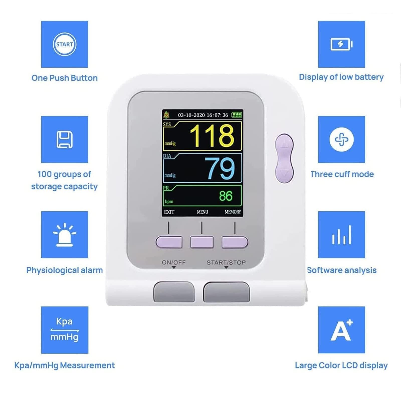 Manguito Digital for Monitor de presión Arterial Veterinaria, esfigmomano electrónico Veterinario, Monitor automático de presión Arterial, Cuidado de Perros/Gatos/Mascotas