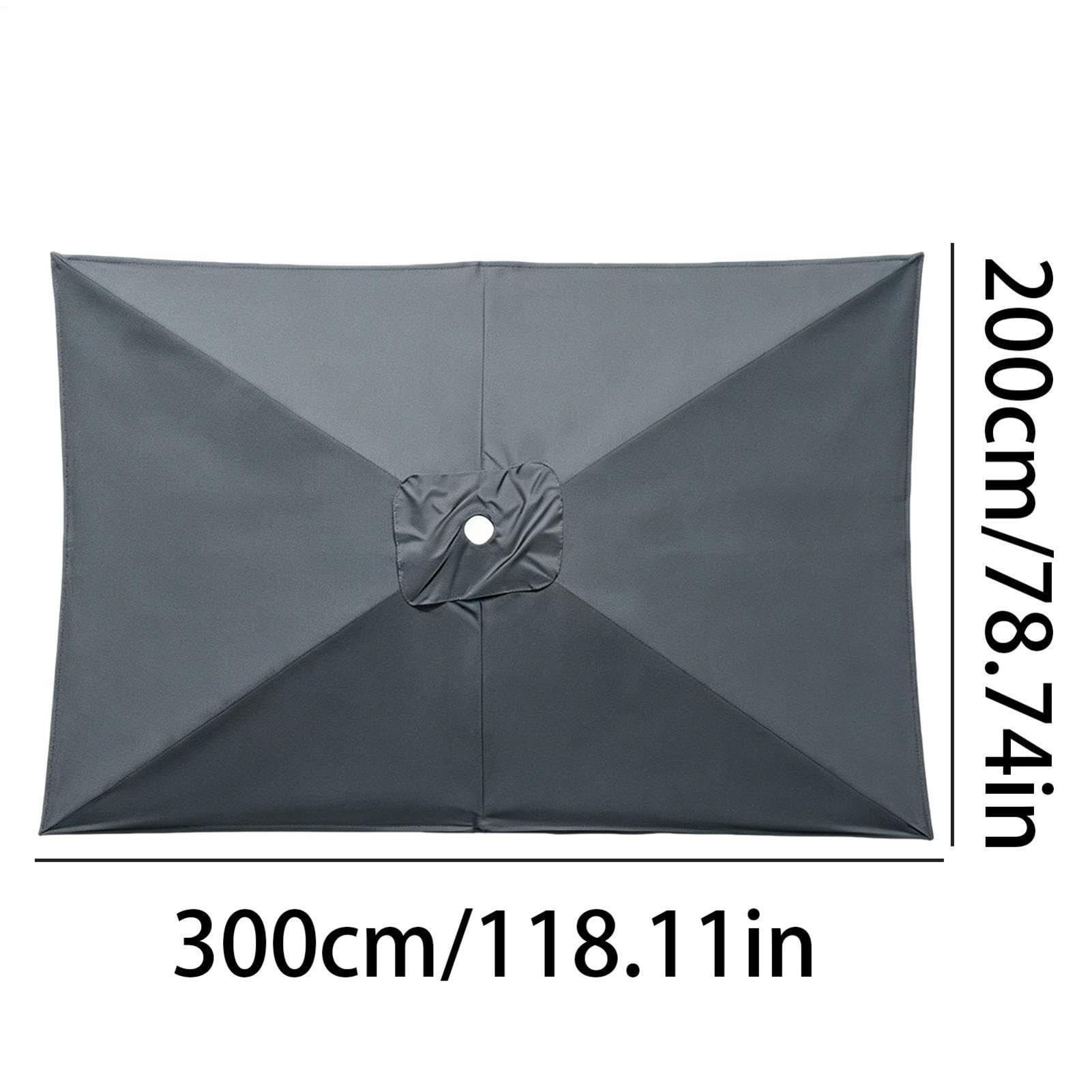 Parasol rectangulaire de terrasse Tissu Résistant Aux UV 200 x 300 cm