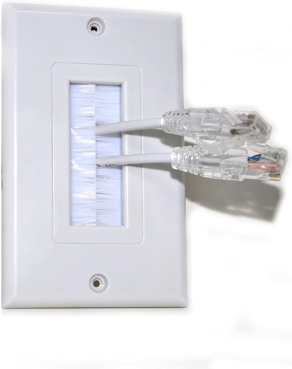 Brush Faceplate, Wall Plate (Single Gang, 2 Pack) for Pass Through