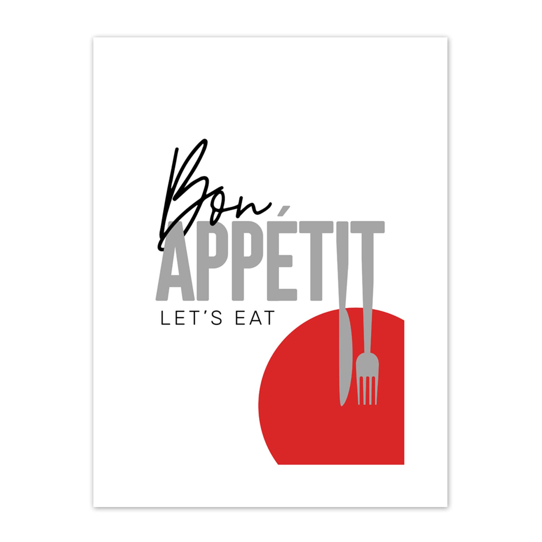 Wee Blue Coo Bon Appetit Typography Canvas Wall Art Print