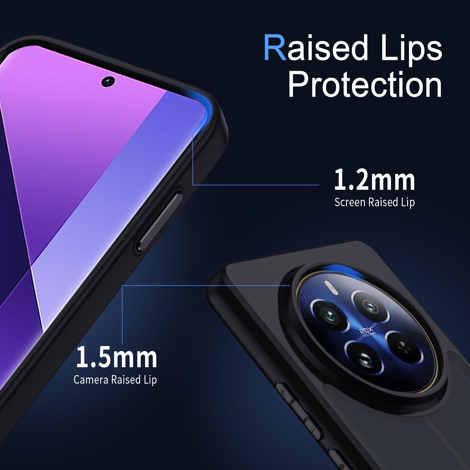 SEAHAI Cover per Realme 12 PRO 5G/Realme 12 PRO+ Plus 5G, Glassato Traslucido Dura PC Protettiva Custodia Silicone TPU Bumper Antiurto AntiGraffio Case con 360° Anello Supporto, Cielo Blu