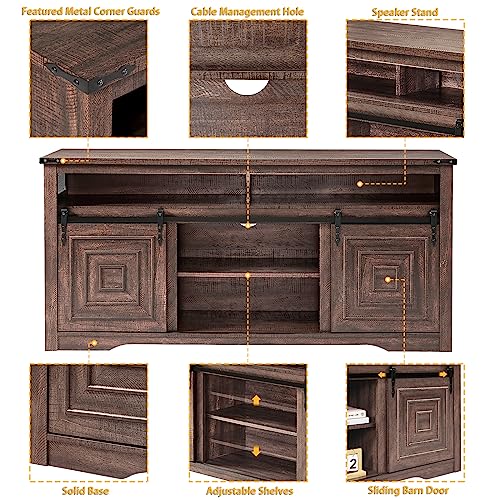 Okvnbjk-Large-Farmhouse-TV-Stand-for-65-75-80-Inch-TV-Tall-Highboy-Entertainment-Center-with-Sliding-Barn-Door-Country-Media-Console-with-Storage-Cabinet-for-Living-Room-Bedroom-and-Game-Room Okvnbjk Large Farmhouse TV Stand for 65 75 80 Inch TV Tall Highboy Entertainment Center with Sliding Barn Door Country Media Console with Storage Cabinet for Living Room Bedroom and Game Room