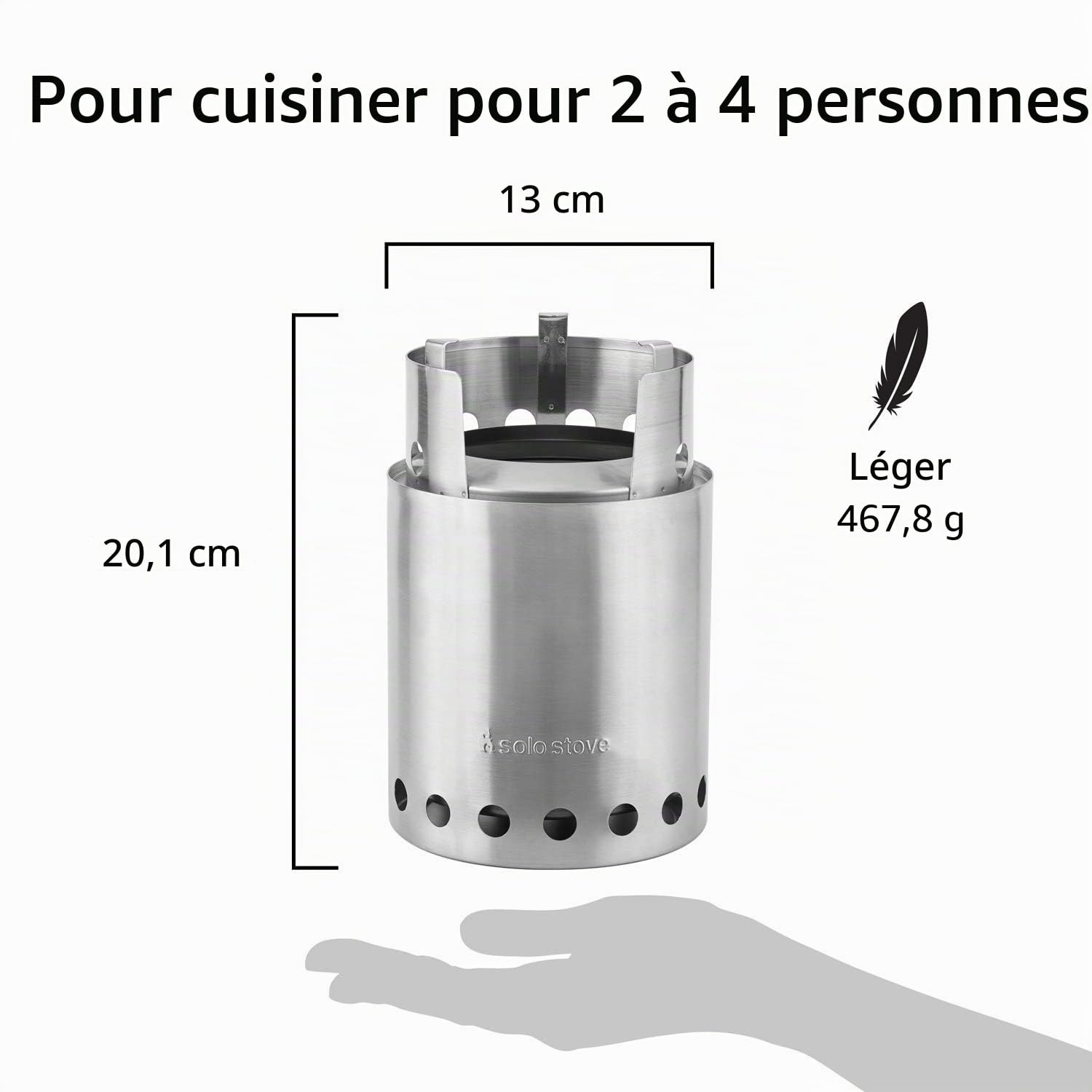 Solo Stove Casserole | Avec sac en nylon, batterie de cuisine légère en acier inoxydable
