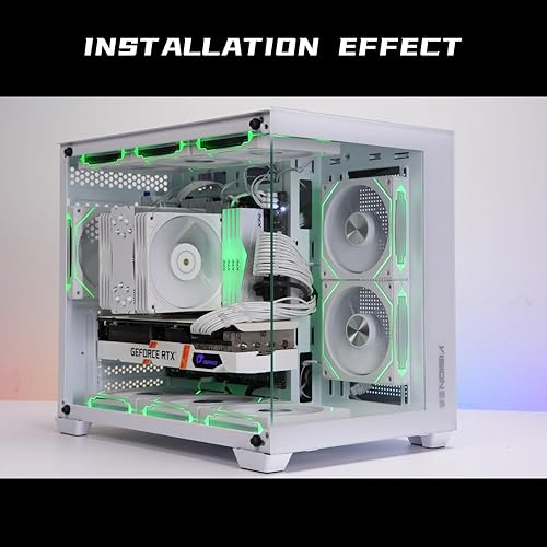 Miniatura 6 de TJ Prism GEN4 RS - Ventilador de carcasa RGB direccionable, edición blanca de 4.724 in, espejo infinito, efecto de luz RGB de 5 V, 3 pines,