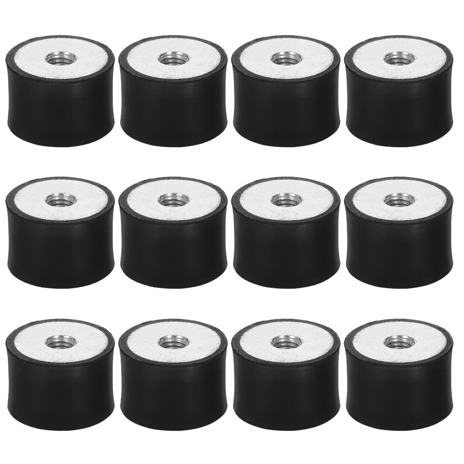 SHINEOFI 12 Pezzi Supporti Isolatori Antivibrazione in Gomma Blocchi Ammortizzatori Doppia Filettatura per Compressore Motore Generatore Pad Silenziatori Rinforzati per Riduzione Rumore