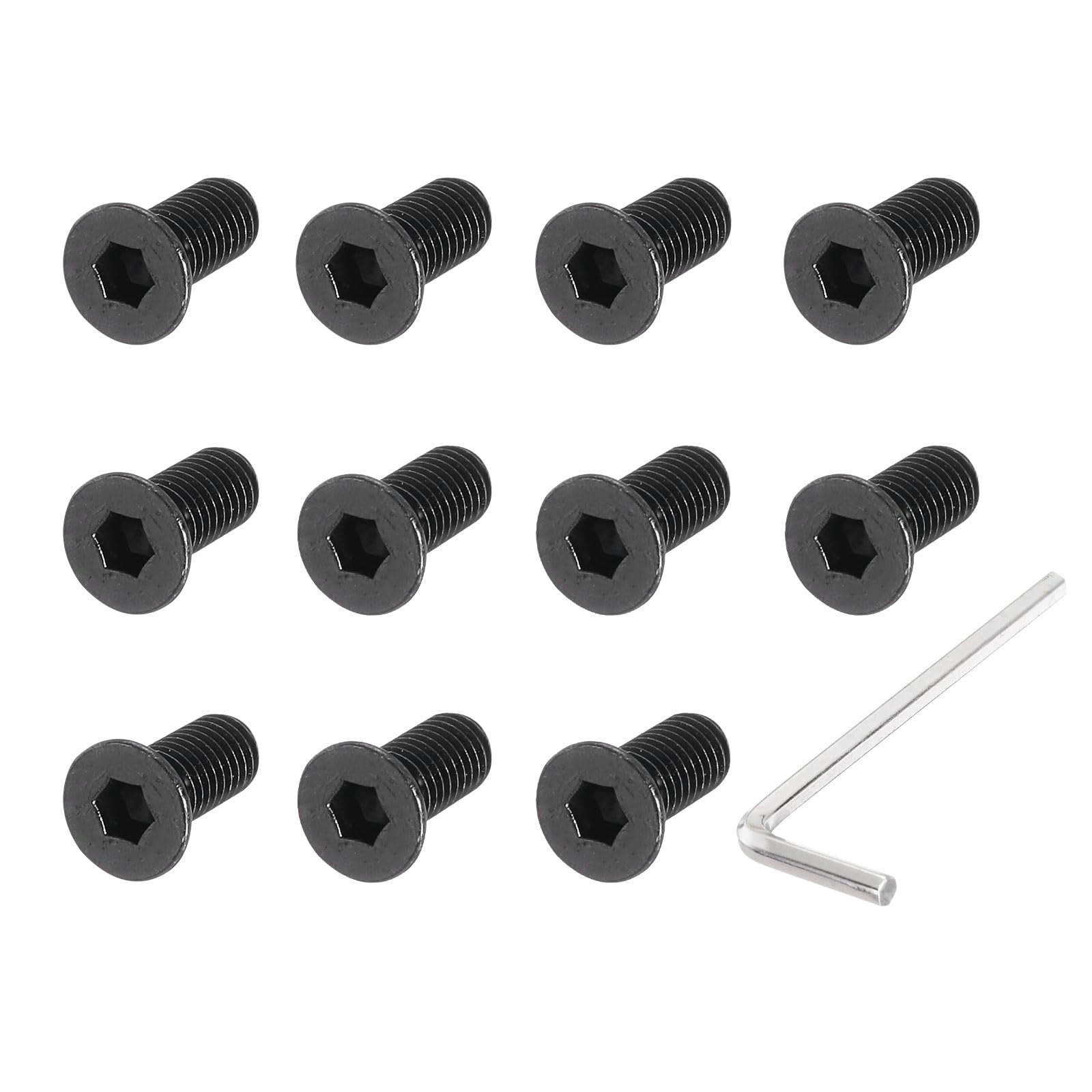 PATIKIL Scooter Fixed Screw, 12 Pcs Scooter Forehead Head Screw Metal Fixed Screw Kit Replacement Screwdriver Compatible for M365 Electric Scooters, Black