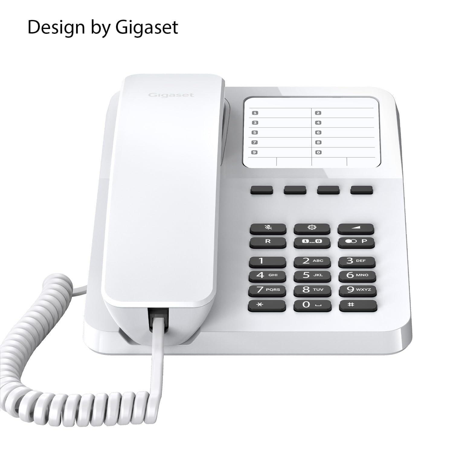 Gigaset DESK 400 - Telefono da tavolo o parete - Telefonare in Modo Semplice - Selezione DTMF o a Impulsi Regolabile, Bianco [Versione Italiana]