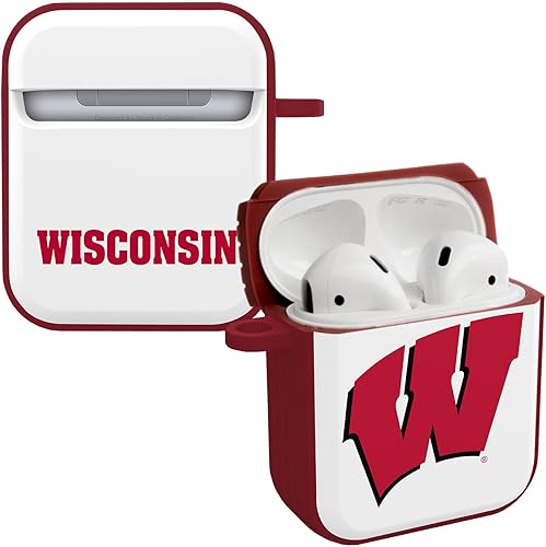 AFFINITY BANDS Wisconsin Badgers HDX - Funda compatible con Apple AirPods Gen 1 y 2 (Classic Crimson)