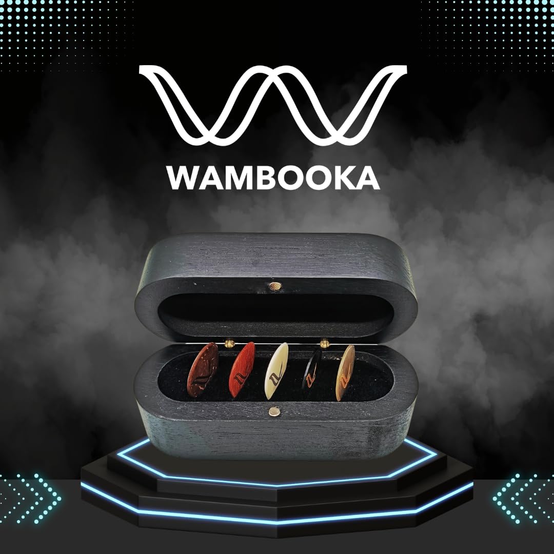 WAMBOOKA - 5 SENSI FLAT - 1MM FLAT Handcrafted Picks in Bone, Horn, Wood and Coconut