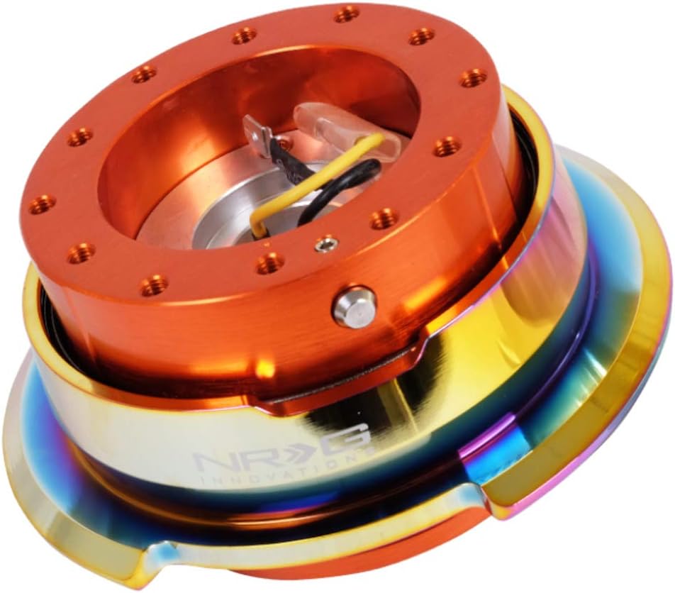 NRG Steering Wheel Quick Release Kit - Gen 2.8 - New Blue with Diamond Cut Neochrome Ring - Part # SRK-280NB-MC