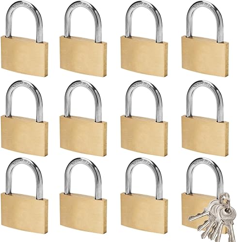 Candado de latón sólido delgado con llave igual llaves iguales-40mm-12 unidades